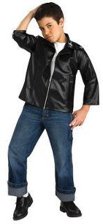 50s GREASER Grease CHILD Faux Leather Biker Fonzie Jacket Costume