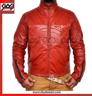 Super man red Leather jacket Smallville, All sizes 2XS 4XL