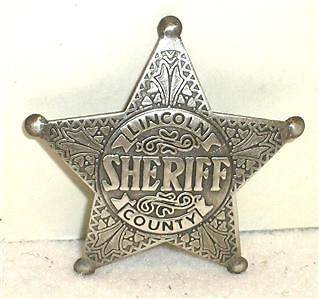 Sheriff Lincoln County Old West Police Badge Marshal