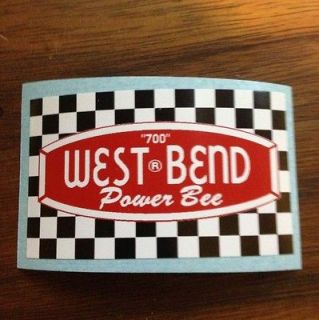 West Bend Power Bee 700 Vintage Engine Decal Go Kart Mini Bike