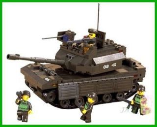Army Combat Leading Tank with Figures Military Building Block Brick 
