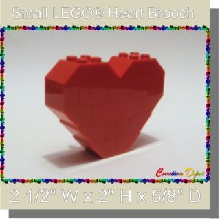 LEGO® Fashion Jewelry Small Heart Brooch Pin Valentines Day 