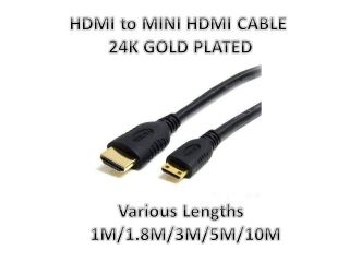 GOLD PLATED HDMI TO MINI HDMI CABLE TYPE C MALE 19 PIN VER1.3 CABLE HD 