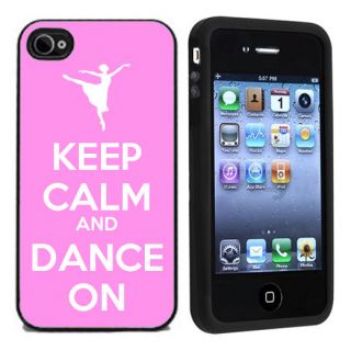 Rubber Keep Calm and Dance On Apple iPhone 4 or 4s Case Pink