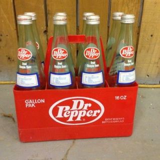 16 Oz Glass Dr. Pepper Bottles With Plastic Carrier