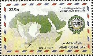 UAE,2012,MNH,S​et,Arab Postal Day,Joint issue,Issued on 15/08/2012