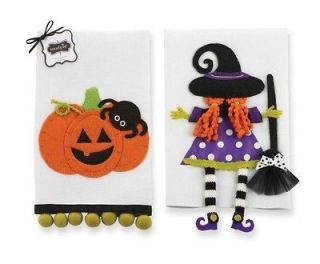 Mud Pie Witch / Pumpkin Linen Towel from Halloween Collection NWT