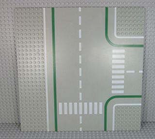 Lego Grey T Intersection Baseplate 32 X 32 10 X 10 Platform Dot Stub 