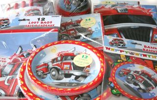 FAST FIRE TRUCK Birthday Party Supplies ~MANY CHOICES~ 12 counts Per 