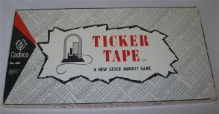   VINTAGE RARE 1963 CADACO TICKER TAPE STOCK MARKET BOARD GAME COMPLETE