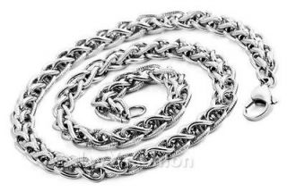 8MM 11 29 MENS Silver Stainless Steel Necklace Twist Chain vw0102 New