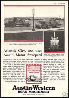 1930 Atlantic City Austin Western Road Sweeper Ad
