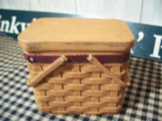   Bucket Resin Longaberger Type Woven Wood Look 2pc. Picnic Basket NeW