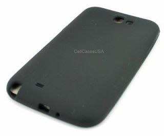 Onyx Black Silicone Soft Cover Case for Samsung Galaxy Note 2 II