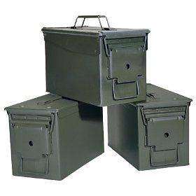 Two 50 Cal. Caliber Ammo Cans, Ammo Box