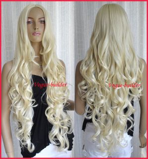 35 Long Blonde Spiral Wavy Cosplay Hair Wig 613