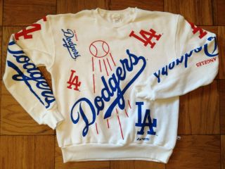 Vintage Deadstock LA Los Angeles Dodgers All Over Print Crew Neck 