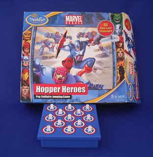 Marvel Hopper Heros Peg Solitare Jumping Figure Game with boxe