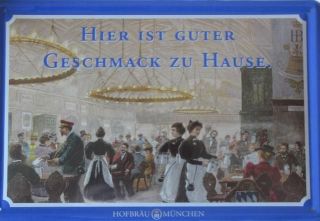 Hofbrau Munich german beer Muenchen Oktoberfest diecast sign tin 