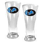 Set of 2 Detroit Lions NFL 19oz Pilsner Beer Glasses   2pc Glass Set