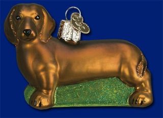 Dachshund Mouth Blown Glass Old World Christmas Ornament Dog 