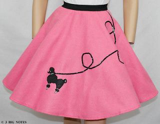 Medium PINK 50s Poodle Skirt Child Ages 4/5/6/ Size Small Length 18