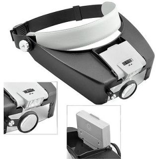 10X Lighted Magnifying Glass Headset Dual LED Head Headband Magnifier 