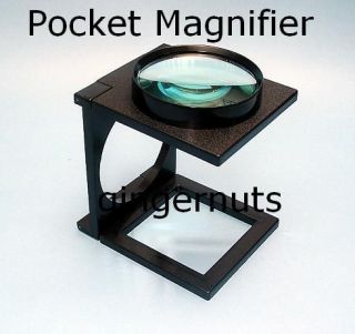 Small Pocket Folding Magnifying Magnifier Glass Stand