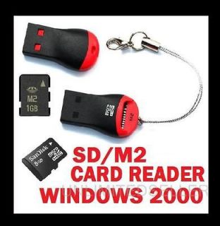 USB 2.0 Card Reader For Mini Micro SD & M2   2GB to 64GB MAC OS9.X 