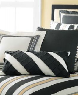 MARTHA STEWART Tuxedo Stripe 3 Piece Decorative Pillow Set Black White 