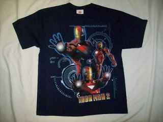 Marvel Comics Iron Man 2 Defensive Arc Reactors Navy T Shirt sz Youth 