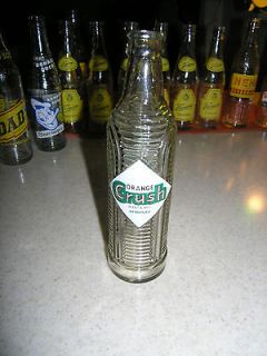 1940s Orange Crush Ribbed ACL 10 12 oz Mexico D.F. Soda Pop Bottle