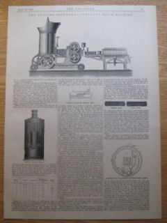 Reading Ironwork Steam Engine Brick Making Machine 1882