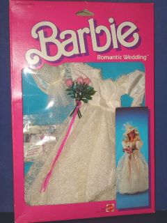 Barbie Doll ROMANTIC WEDDING Bride Gown Outfit MIP 1986 Mattel
