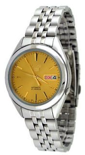 Seiko 5 SNKL21 SNKL21K1 Mens Stainless Steel Gold Dial Automatic 