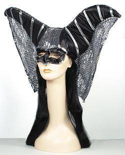 GOTHIC MEDIEVAL HEADDRESS WITH ATTACHED WIG