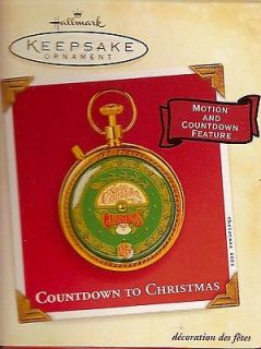   COUNTDOWN TO CHRISTMAS POCKET WATCH MOTION ORNAMENT NEW IN BOX