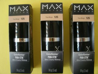 Max Factor Foundation Pan Stik / Three Sticks in Color   True Beige 