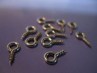Metal eye hook screws. Quantities available 5pcs, 10pcs, 25pcs, 50pcs 