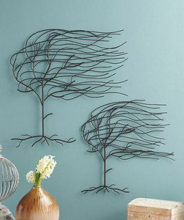   WHISPERING WILLOW TREES MOLDED METAL WALL ART HANGING HOME DECOR FALL