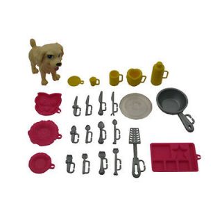 NEW Mattel Replacement Barbie Camper Accessories Dog, Utensils, Plates 