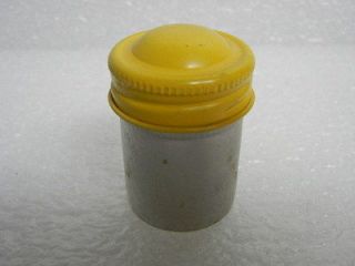   TWO (2) 35MM VINTAGE METAL CAN CANISTERS SILVER YELLOW GeoCashing