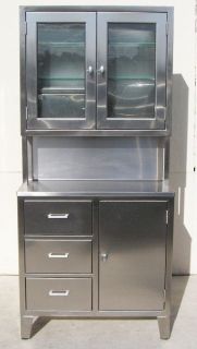 Stainless Steel Medical Storage Cabinet, Kennedy Style, w/ Narcotics 