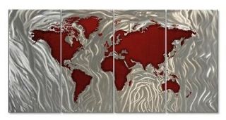   Wall Sculpture by Ash Carl, Modern Home Decor, Abstract Map Metal Wall