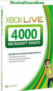 Xbox Live 4000 Points Card, 4000 Prepaid Subscription Card, Fast 