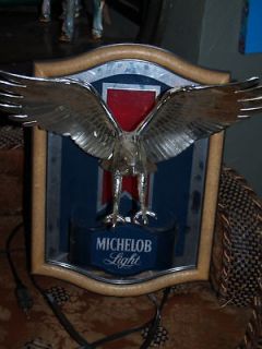 Michelob light BEER sign EAGLE lighted mirror 1987 RARE insignia 