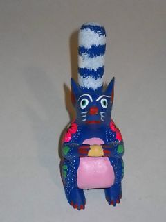 Mexican folk art   Alebrije Blue Squirrel with Nut