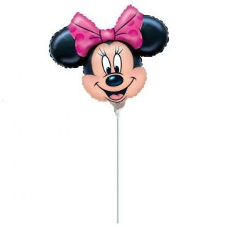 Minnie Mouse Party Mini Shape Balloons on Sticks x 3