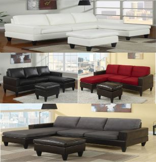 Sofa Couch / Sectional Sofa in Microfiber and Faux Leather W Free 