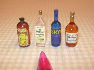 Miniature Liquor for the DOLLHOUSE Bar, Set #3 1/12 Scale Miniatures